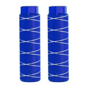 Unique Bargains Aluminum Alloy Anti-Skid BMX Mountain Dirt Cycling Fit 3/8 Inch Axles Rear Stunt Bike Pegs 2 Pcs - 1 of 3