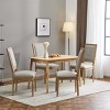 Set of 4 French Country Dining Chairs with Upholstered Back and Fluted Legs for Rustic Dining Room-Cuddlewood - 2 of 4