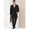 Lars Amadeus Men's Lapel Collar Single Breasted Warm Long Overcoat - 3 of 4