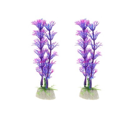 Unique Bargains Aquarium Plastic Plants for Goldfish Tank Landscape Decoration 4.72" 2 Pcs
