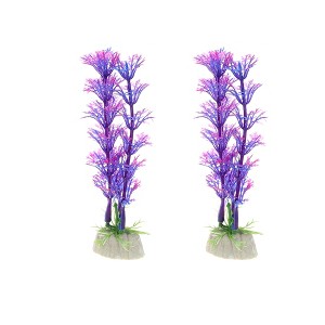 Unique Bargains Aquarium Plastic Plants for Goldfish Tank Landscape Decoration 4.72" 2 Pcs - 1 of 4