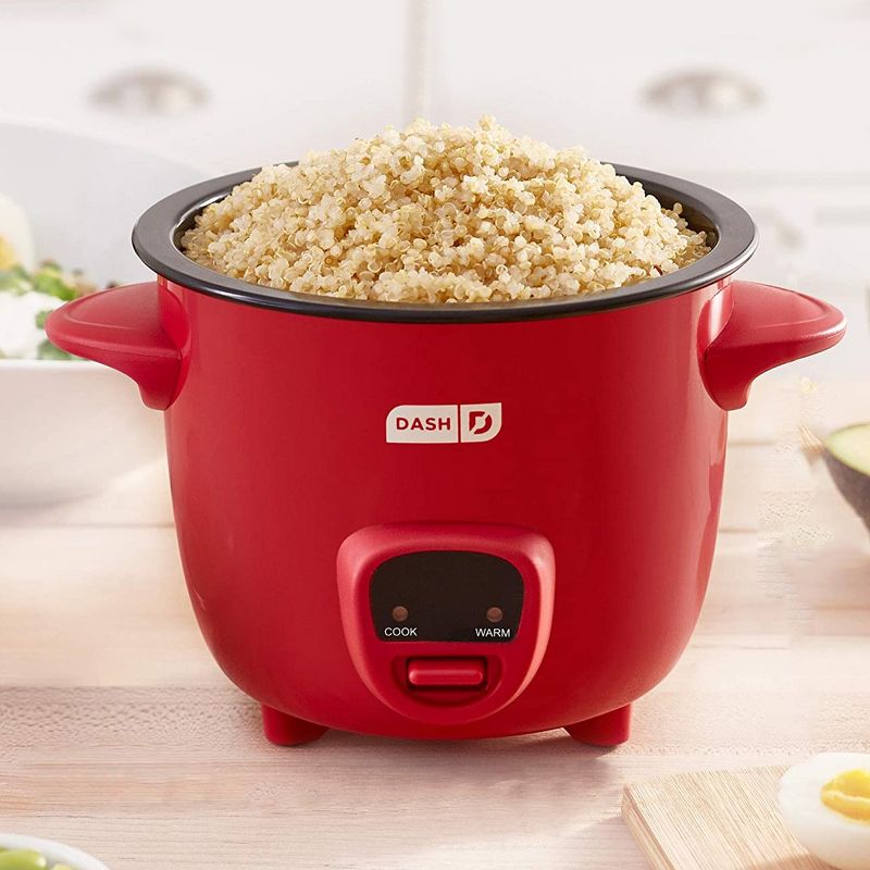 Dash Mini 16 Ounce Rice Cooker in Red with Keep Warm Setting, 2 of 5