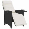 vidaXL Reclining Garden Chair Black PE rattan, powder-coated steel Medium - 4 of 4