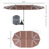 Aghana Digitals Cream White 15ft Solar & USB LED Double-Sided Patio Umbrella, UPF50+ Aluminum Crank - 4 of 4