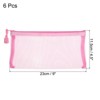 Unique Bargains Travel Office Nylon Mesh Zipper Pencil Case Storage Pockets 6 Pcs - 2 of 4