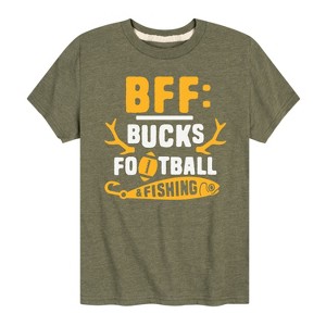 Boys' - Instant Message - Bff Bucks Football Fishing Short Sleeve Graphic T-Shirt - 1 of 4
