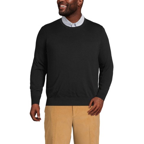 Lands' End Men's Big And Tall Fine Gauge Supima Cotton Crewneck Sweater ...