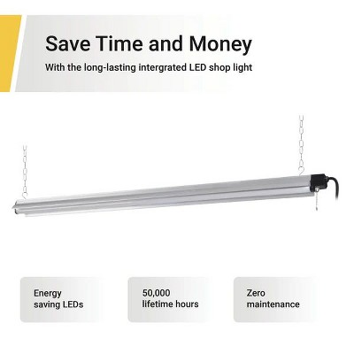 6 pack 5000 Lumen Led Linkable 4ft Shop Light Pack Of 6 perfect For Detailed Tasks In Workshops Garages Or Commercial Spaces Target