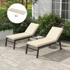Outsunny 2-Piece Patio Chair Cushions with Back, 72" x 21" x 3" Replacement Cushions with Ties for Outdoor Lounge Chair - 3 of 4