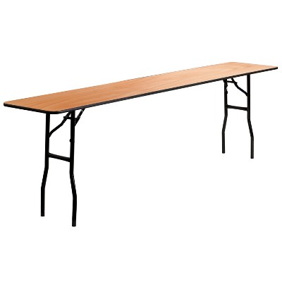 Flash Furniture 8-Foot Rectangular Wood Folding Training / Seminar Table with Smooth Clear Coated Finished Top