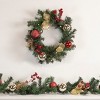 Northlight Pre-Lit Battery Operated Decorated Pine Christmas Garland - 6'  x 8" - Warm White LED Lights - 2 of 3