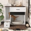 Cat Litter Box Enclosure with 2 Drawers and Door,Hidden Litter Box Furniture Indoor Cat House End Table for Living Room - LAOTIES - 2 of 4
