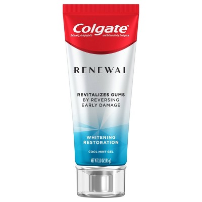 Colgate Renewal Revitalizing Gum Toothpaste & Whitening Restoration - Cool Mint Gel - 3oz