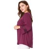 Agnes Orinda Women's Plus Size Plain Cut-Out Gathered Patchwork Long Sleeve T-Shirt - 4 of 4
