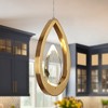 LNC Grouse 1-Lights 5.5" Modern Luxury Teardrop Integrated LED Crystal Teardrop Mini Pendant Lightss, Gold and White - 2 of 4