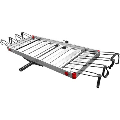 Tow Tuff TTF-2762ACBR Heavy Duty 2-in-1 Aluminum Automotive Cargo Luggage Carrier with Bike Hitch Rack