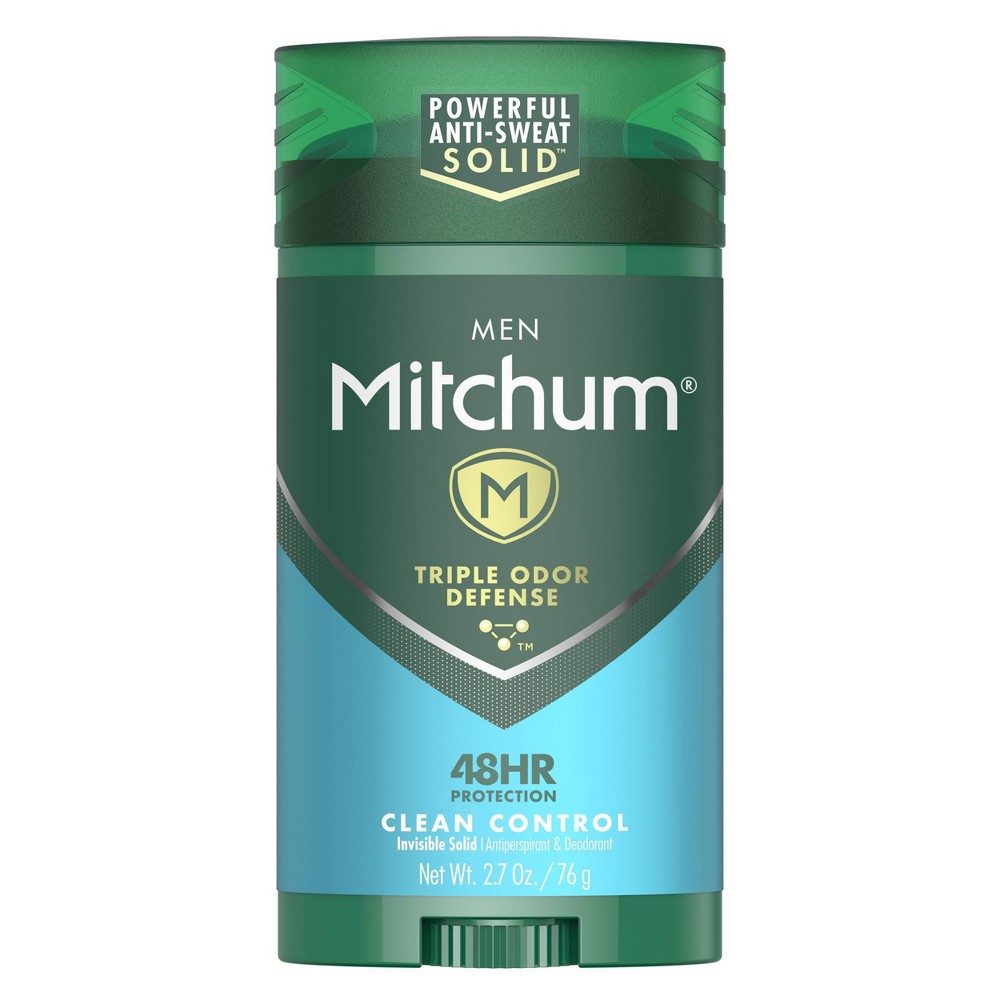 Photos - Deodorant Mitchum Men's 48-Hour Sweat + Odor Protection Solid Antiperspirant  - Clean Control - 2.7oz 