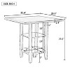 NicBex 35.4 Inch Square Counter Height Dining Table with 2-Tier Storage Shelving for Living Dining Room - 3 of 4