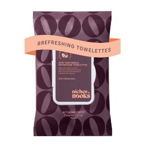 Niches & Nooks, Wipe Your Nooks Refreshing Towelettes - Soft Clementine - 45ct - 1 of 4
