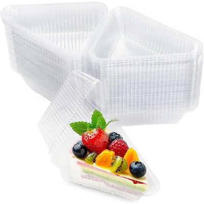 200 Pcs Individual Cake Slice Containers,Clear Pie Slice Containers Plastic Disposable,Cake Slice Boxes For 6”-8” Diameter Cake