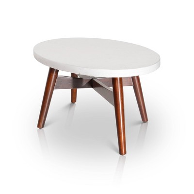 Serena 48" Brown and White Oval Wood Cocktail Table