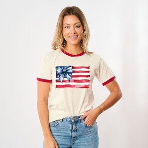 Simply Sage Market USA Flag Coquette Ringer Tee - 1 of 4