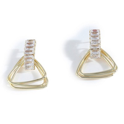 SOHI Women's Gold Triangle Drop Drop Earrings