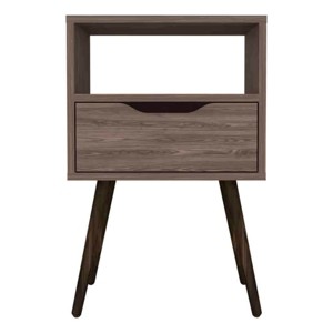 GlasFlength Nightstands Modern Nightstand Bedroom Nightstand Bedside Table with Drawer Open Shelf for Living Room, Brown, 13.78"*15.75"*24.8" - 1 of 4