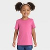 Toddler Girls' 3pk Short Sleeve T-Shirt - Cat & Jack™ Rose Pink/Ocean Green/Dusty Orange - 2 of 3