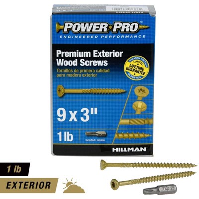 Hillman Power Pro No. 9 X 3 in. L Star Flat Head Premium Deck Screws 1 lb 83 pk