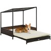 LAOTIES Wicker Dog House,Elevated Rattan Pet Bed With Extendable Area,Waterproof Roof And Removable Cushion,Indoor And Outdoor Use - 4 of 4