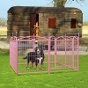32 inch 8 Panels Metal Dog Pen Pet Dog Fence Outdoor Exercise Pen with Doors Pink - 4 of 4