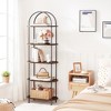 MOEPISY 5 Tier Open Bookshelf, Industrial Arched Bookcase Display Shelf Racks, Wooden Bookcase Storage Shelves Metal Frame - 2 of 4