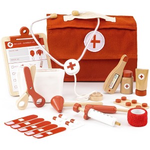 ZICOTO Wooden Doctor Play Set for Toddlers – Durable Pretend Medical Kit for Kids 3–5 with Safe, Realistic Tools and a Carrying Case - 1 of 4