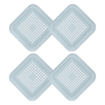 Unique Bargains Square Anti-Slip Bathroom with Suction Cups Drain Protectors 4 Pcs