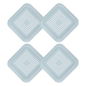 Unique Bargains Square Anti-Slip Bathroom with Suction Cups Drain Protectors 4 Pcs - 1 of 4