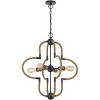 Cal Lighting 60W x 4 Tahoka Metal Chandelier with Burlap Wrapped Frame - 2 of 4