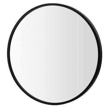 Costway 16''Round Wall Mounted Bathroom Mirror Aluminum Alloy Frame Decor Mirror Gold\Black