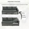 Sapphtopaz 6-Piece Hand-Woven PE Rattan Outdoor Sofa Set, Adjustable 3-Seater Patio Sofa with Storage Box & Glass Table,Outdoor Modular Sectional Sofa - 2 of 4