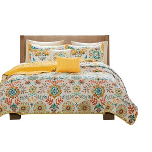 Gracie Mills Reilly Boho Reversible Quilt Set with Throw Pillows - 1 of 4