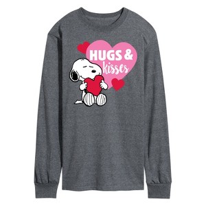 Men's - Peanuts - Snoopy Hugs And Kisses Long Sleeve Graphic T-Shirt - 1 of 4