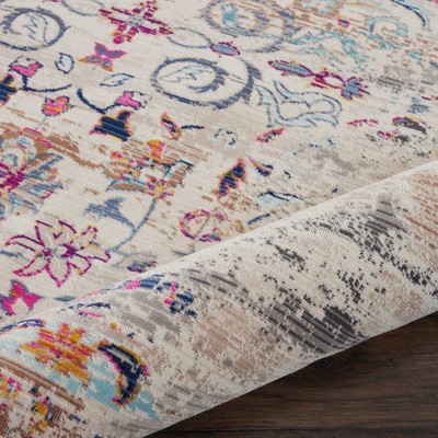 Vintage Ivory Charm 8' x 10' Hand-Knotted Synthetic Area Rug