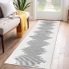 2'x6' Washable Area Rug, Modern Stripe, Low Pile Non-Slip Indoor, Minimalist Farmhouse Style, Non-Shedding Foldable Bedroom Mat, Black - 2 of 4
