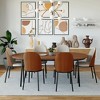 LeisureMod Tule Dining Side Chair with Velvet Seat and Black Powder-Coated Steel Frame Set of 2 - 3 of 4