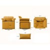 360° Swivel Accent Chair with Gold Metal Frame, Fluffy Upholstered Armchair for Living Room or Bedroom, Modern Square Lounge Chair-Maison Boucle - 4 of 4