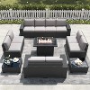 LayinSun 13 Pieces Outdoor Patio Furniture Set with 44" Fire Pit Table Rattan Sectional Sofa Conversation Sets - 2 of 4