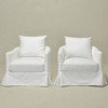 KINWELL 32" Wide Down Fill Upholstered Slipcovered Swivel Barrel Accent Armchair, Set of 2 - 3 of 4