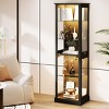 GlasFlength Decorative Storage Cabinets Accent Cabinet Curio Display Cabinet Cabinet 5 Tier Display Shelf for Collect, Black, 19.69"*15.75"*70.87" - 3 of 4