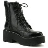 Soda FLING Women Lace Up Platform Combat Boots with Side Zipper - 4 of 4