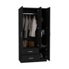 SEVOBAL Armoires 71 Inch Armoire Wardrobe Closet with Two Drawers Four Doors Shelves and Hanging Rod for Bedroom, Black, 35.4"*18.7"*71.1" - 3 of 4